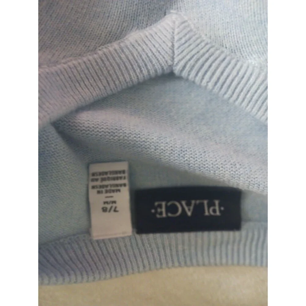 The Childrens Place Boys Solid Light  Blue Pullover Sweater Size Med (7-8)